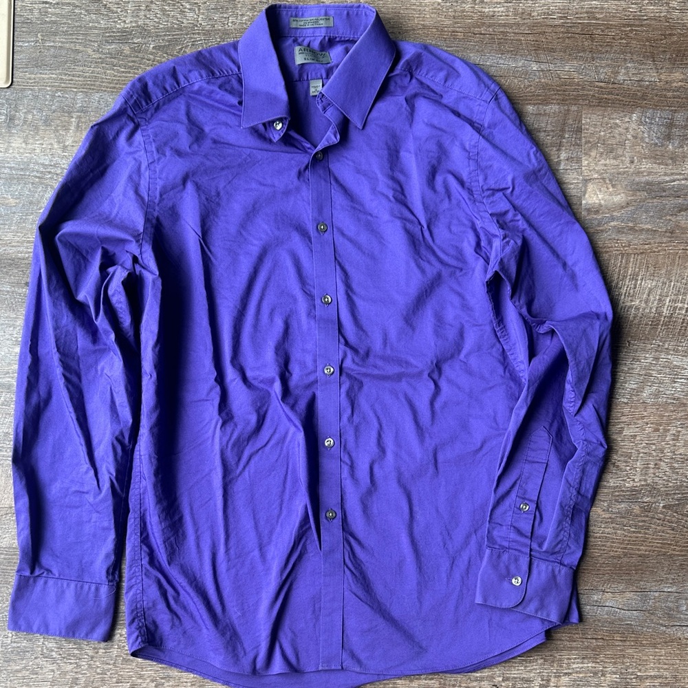 Arrow Men's Vibrant Purple Dress Shirt